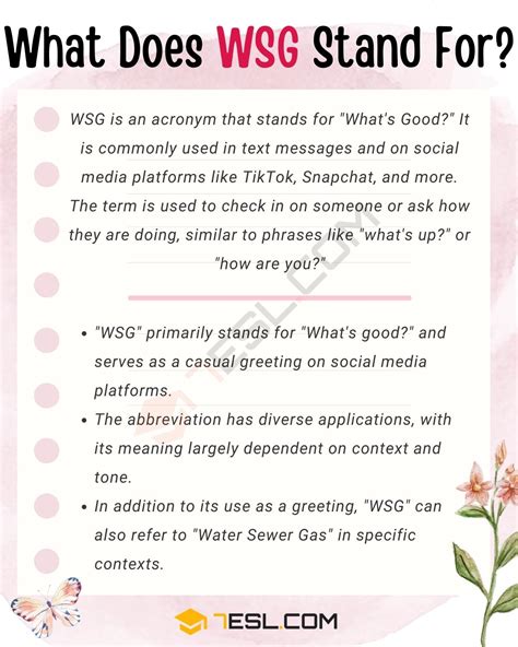 WSG Meaning: What Does WSG Mean in Texting。